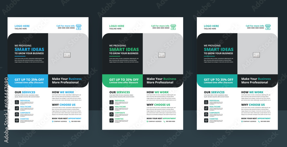 Modern digital marketing agency flyer template, Marketing agency brochure cover template
