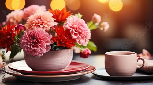 Wallpaper Mural Beautiful Autumn Table Setting Plates Cutlery , Background HD, Illustrations Torontodigital.ca