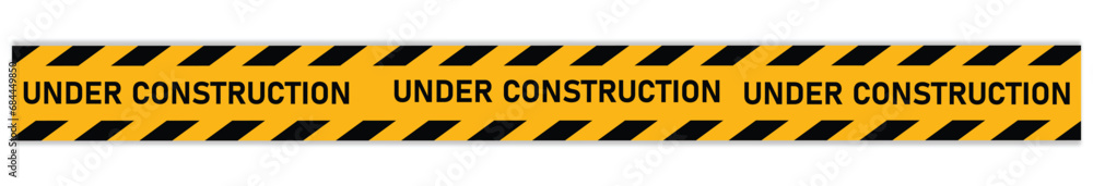 under construction tape warning banner vector, Under construction sign for construction site and website - obrazy, fototapety, plakaty 