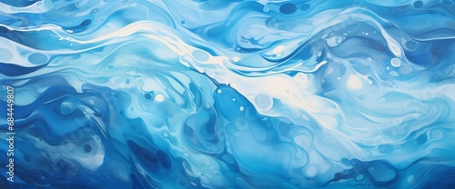 An abstract design of blue swirls and curls, resembling an underwater current in a deep ocean.