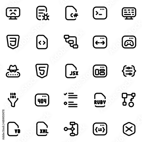 programming line icon sheet
