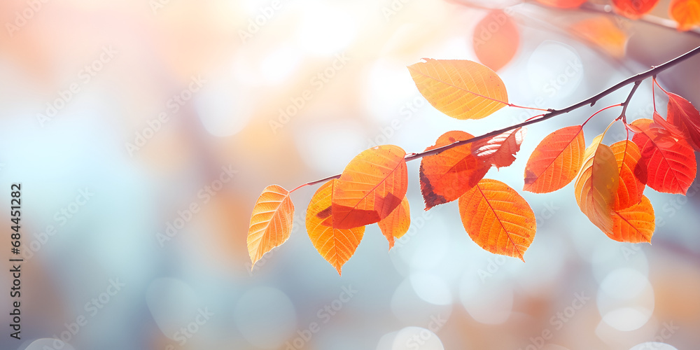 Whispers of Fall: A Stunning Scene of Seasonal Leafs with a Sublime Bokeh Touch, Rustic Elegance Unveiled: Autumn's Warm Palette in a Picturesque Background of Leaves and Bokeh generative AI     