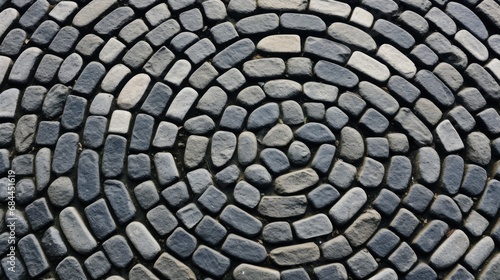 Grey Cobblestone Texture for Traditional Pavement Design photo
