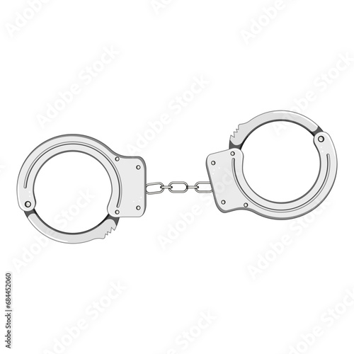 jail handcuffs cartoon. handcuffs punishment, hand chain, guilt security jail handcuffs sign. isolated symbol vector illustration