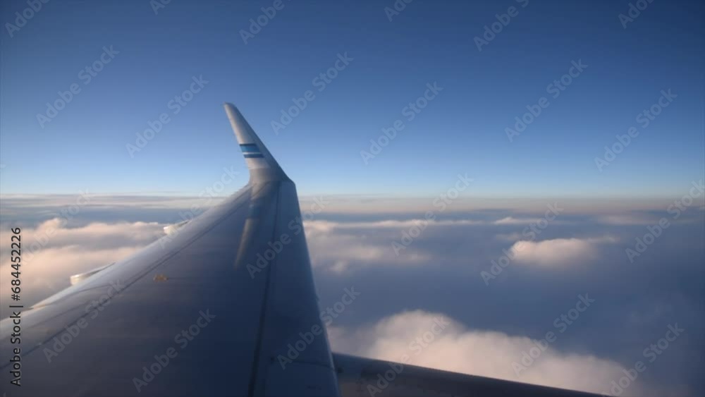 Looking to the clouds on the airplane Looking to the clouds on the airplane