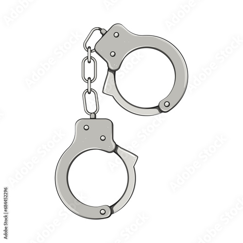 handcuffs handcuffs cartoon. punishment hand, chain guilt, security thief handcuffs handcuffs sign. isolated symbol vector illustration