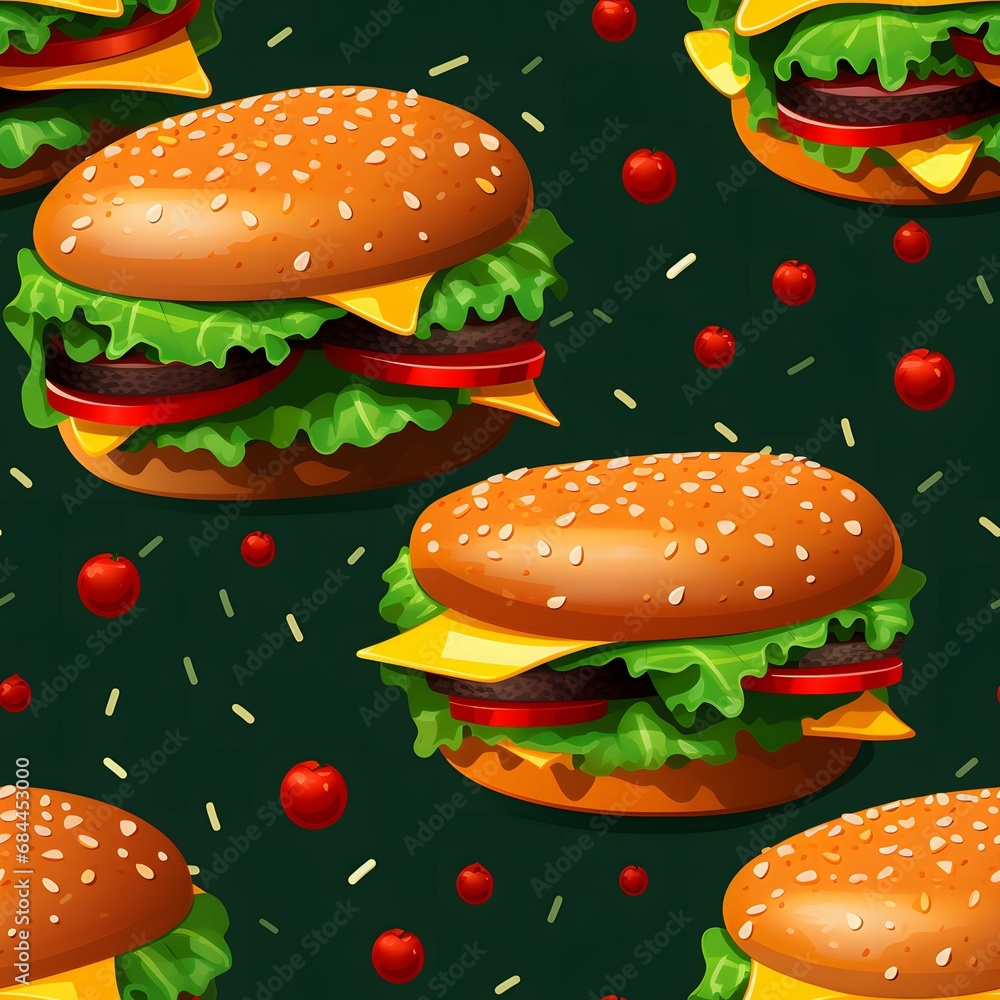 burger seamless pattern background. burger seamless pattern background.
