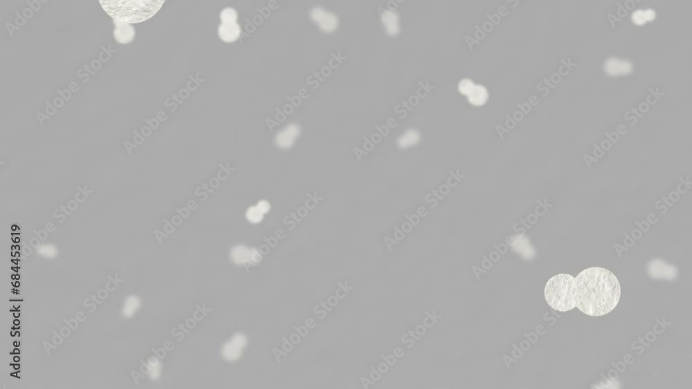雪だるまの形の雪粒 その中から一つの表情豊かな雪だるまが登場する 雪だるまの形の雪粒 その中から一つの表情豊かな雪だるまが登場する