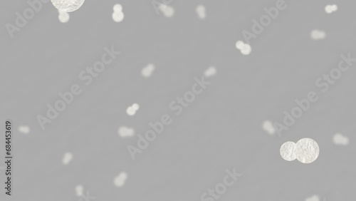 雪だるまの形の雪粒　その中から一つの表情豊かな雪だるまが登場する　 photo