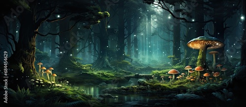In the dense woods, the trees proudly stood, providing shelter and solace to the diverse creatures that called nature their home, unaware of the poisonous mushroom lurking nearby, a silent danger
