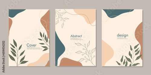 Cover template with floral pattern. beauty botanical abstract background. size A4 for poster, greeting and business card, invitation, flyer, banner, brochure, email header, advertising, events and pag
