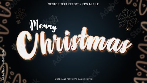 Editable Text Effect Mary Christmas eps file for advertising and online platform design. photo