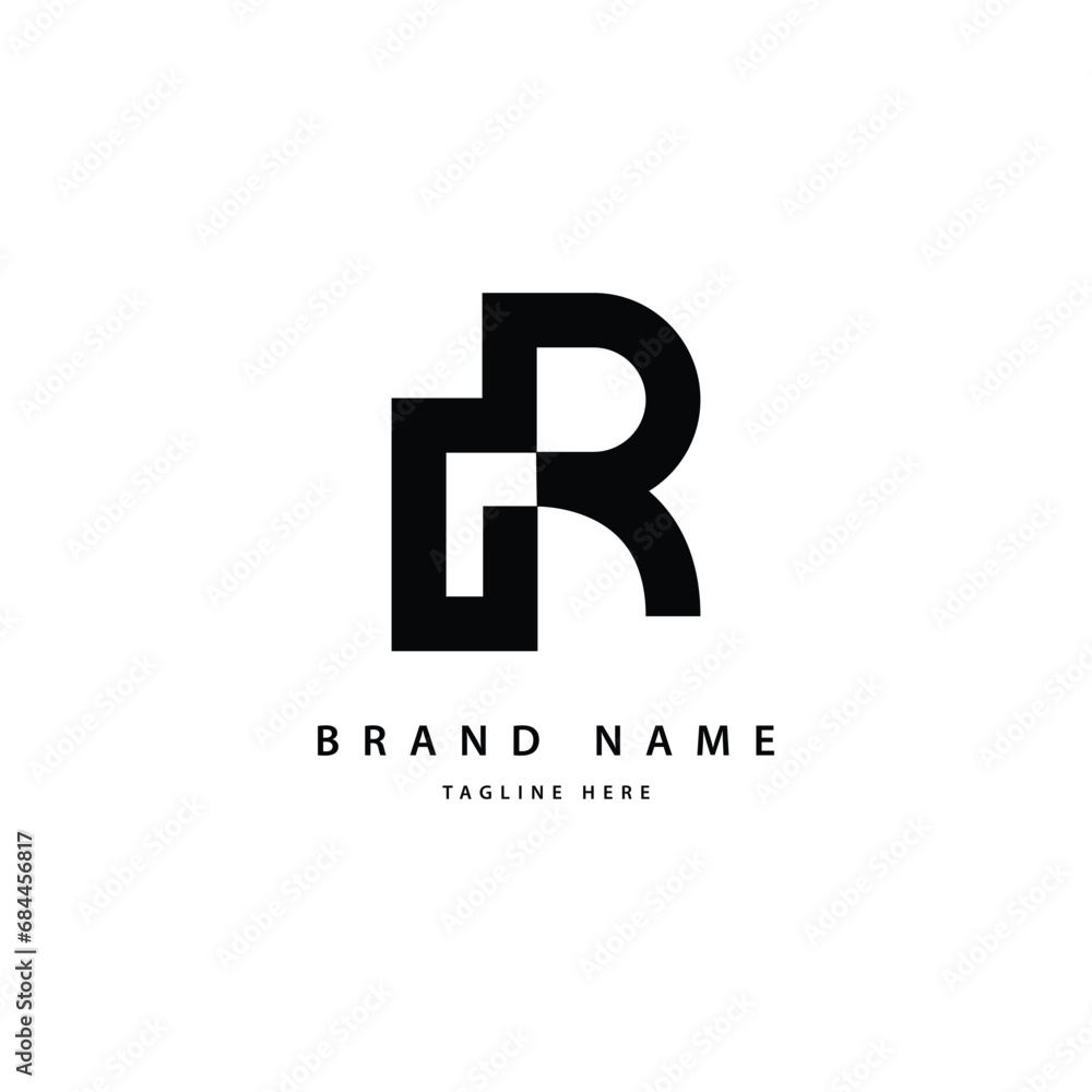 rR vector logo design alphabet template style