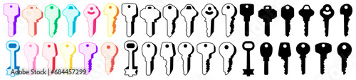 Set collections trendy keys icon logo design vector illustration photo