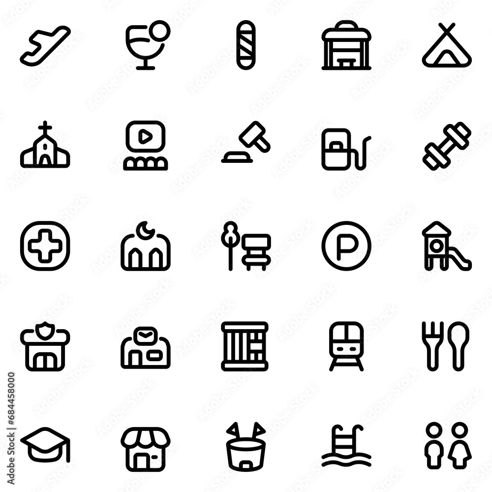 public place line icon sheet
public place line icon sheet