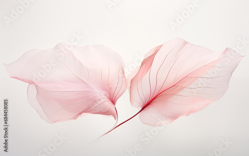 pink transparent leaves,created with Generative AI tecnology.