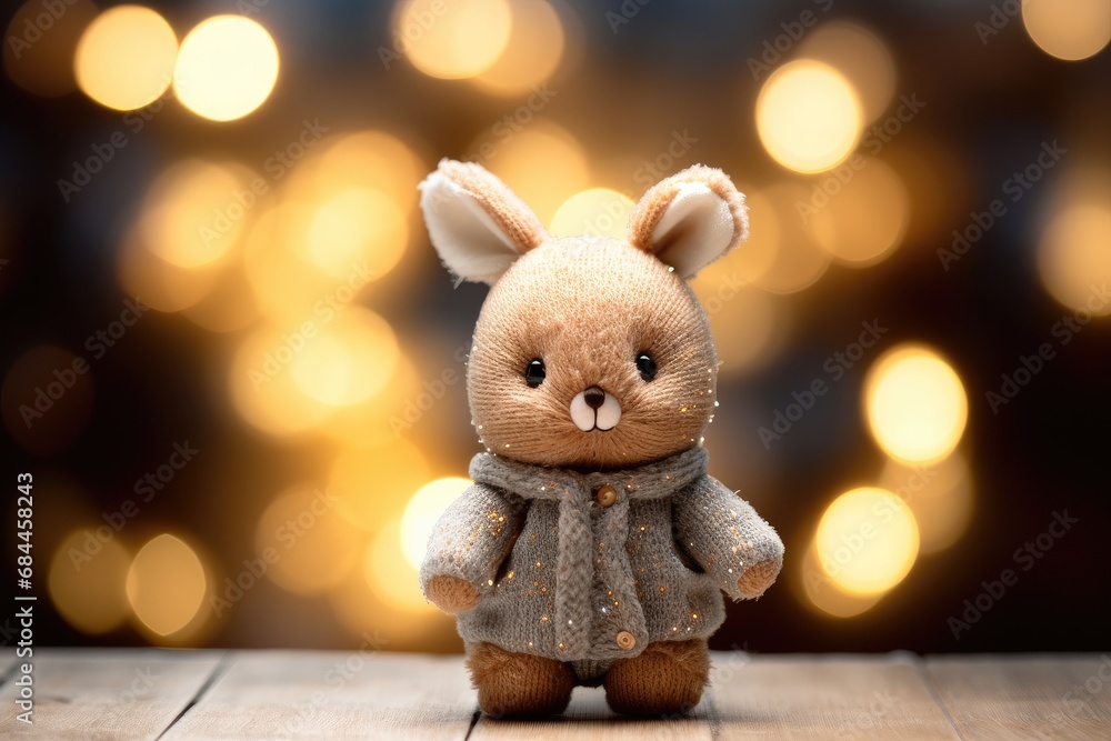 A bear dressed in a coat and scarf. Generative AI. A bear dressed in a coat and scarf. Generative AI.