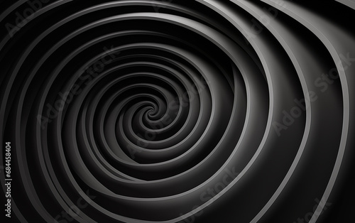 Gray spiral abstract graphic,created with Generative AI tecnology.