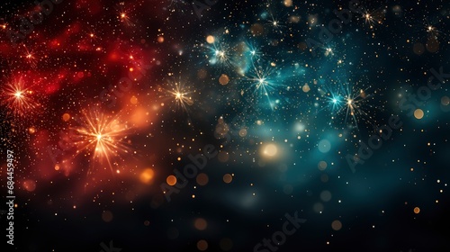 Colorful Fireworks Explosion Dark Sky Background , Background HD, Illustrations