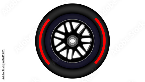 レースタイヤ（赤）