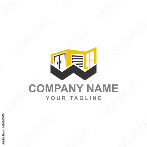 windows logo vector, double door vector abstract, icon of door