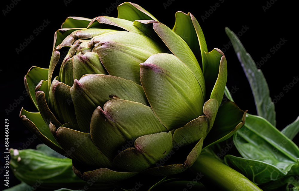 artichoke on a black background artichoke on a black background