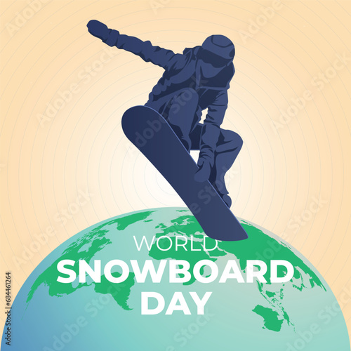 World Snowboard Day design template good for celebration usage. snowboard vector design. vector eps 10. banner template.
