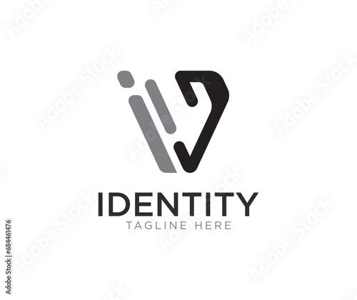 Monogram letter v logo design. IV, VJ, IVJ logo icon photo