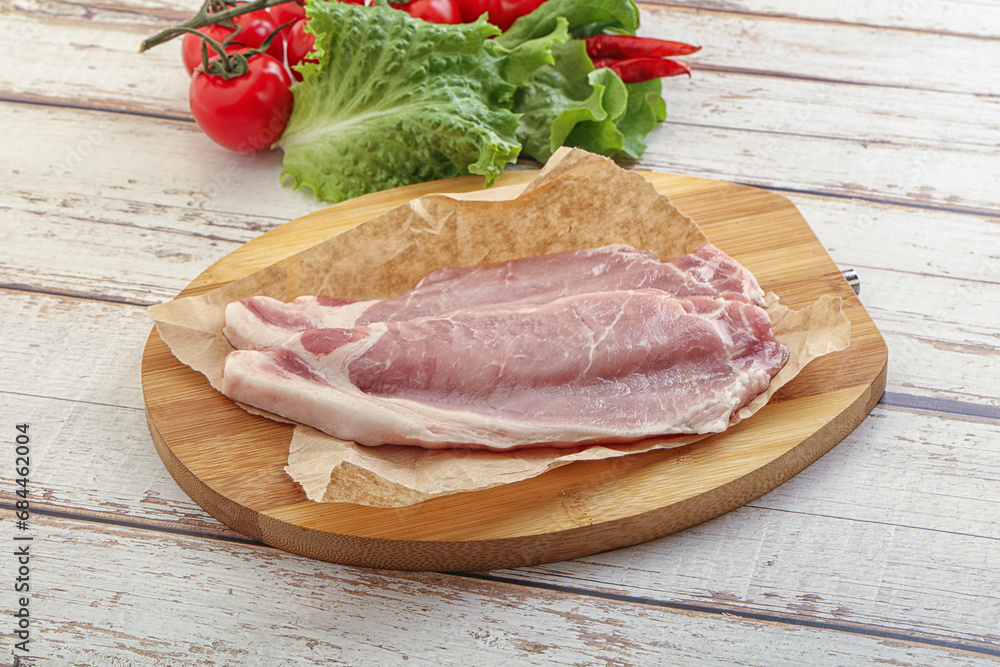 Raw pork steak for grill