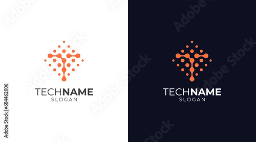 Letter T logo. Abstract and modern logo icon, digital and technology business logo template