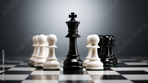 Black vs white chess pawn background