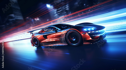 Low angle side view of car driving fast at night © BornHappy