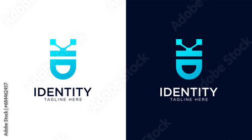 Monogram letter DK logo design