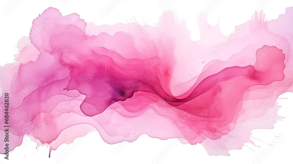 Abstract pink watercolor on white background