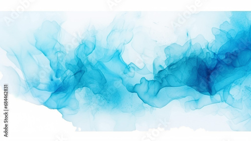 Abstract blue of stain splashing watercolor on white background