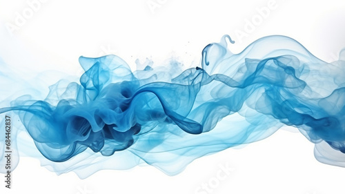 Abstract beautiful blue of stain splashing watercolor on white b