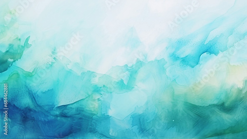 Abstract watercolor paint background by teal color background
