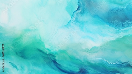 Abstract teal to blue watercolor paint background