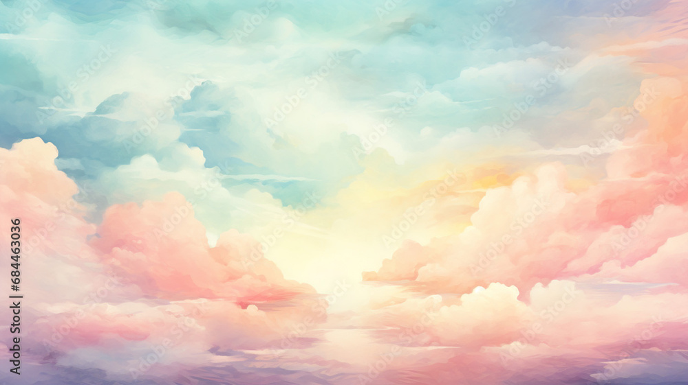 Colorful watercolor background of beautiful abstract sunset