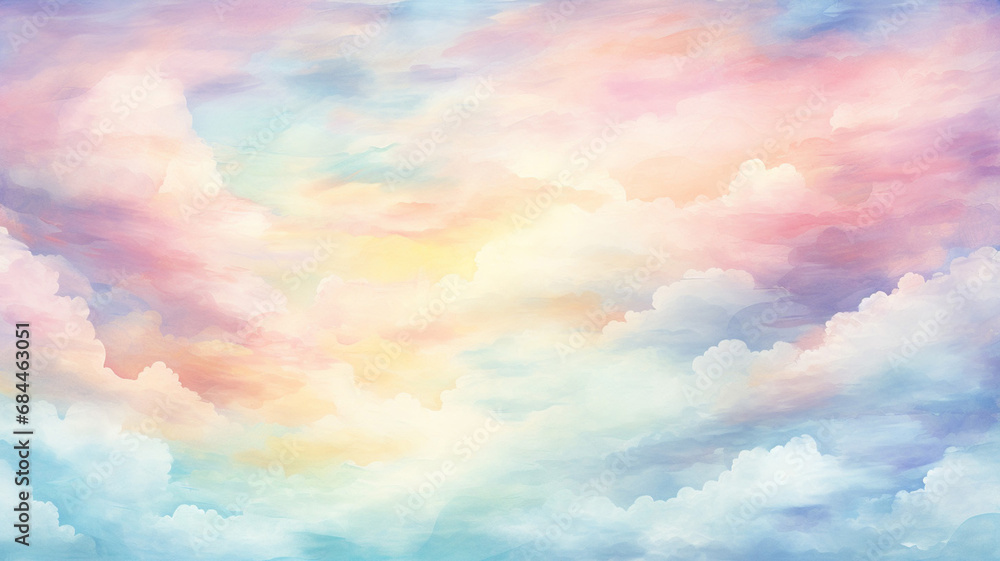 Colorful watercolor background of sunset