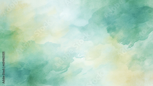 Beautiful green and white watercolor background painting