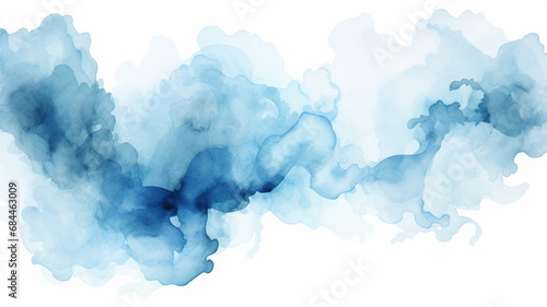 Blue gradient watercolor on white background illustration