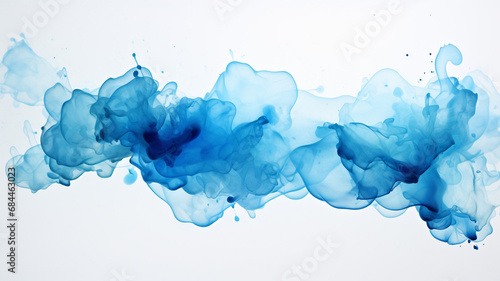 Blue to dark blue watercolor on white background illustration photo