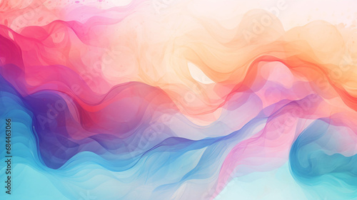 Colorful watercolor patterned background template on white backg