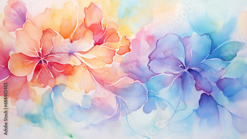 watercolor flower abstract design