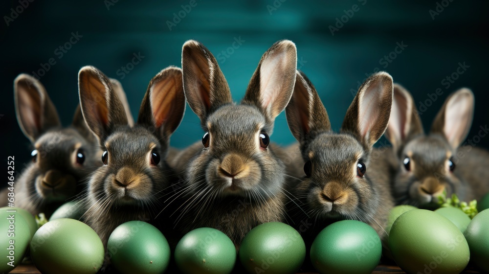 Easter Funny Bunny Egg Made Green , Background HD, Illustrations