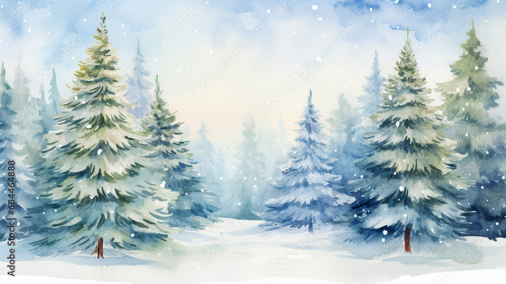 Pine trees tree in the snow on background with snowy seasonal Pine trees tree in the snow on background with snowy seasonal