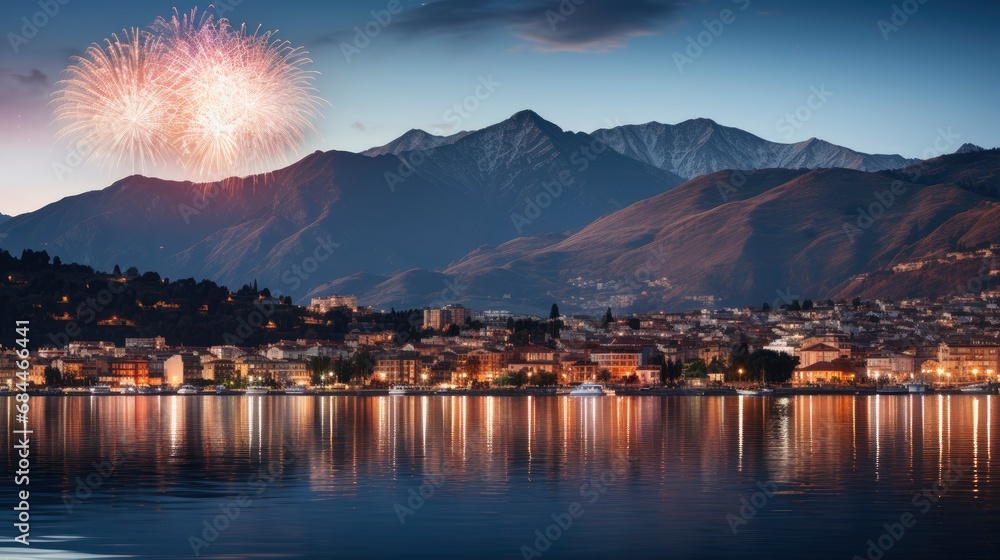 Fireworks Lake Maggiore Italy , Background HD, Illustrations