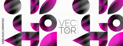 Geometric minimalism with triangles and circles. Blend of basic shapes creating serene, visually pleasing compositions. Wallpaper, banner, background, landing page, wall art, invitation, prints