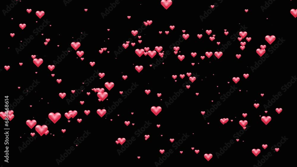 motion graphics of a pink heart or love 3d icon on a black background.heart or love icon animation concept for valentine's day 4k video motion graphics of a pink heart or love 3d icon on a black background.heart or love icon animation concept for valentine's day 4k video
